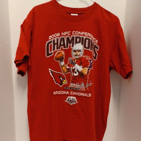 Arizona Cardinals Kurt Warner 2008 Champions L Players shirt 90s 80s tee for fa - Picture 1 of 2